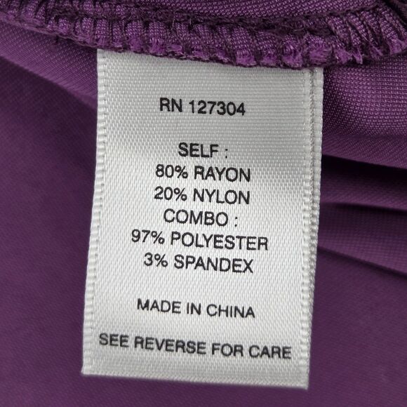 John Mark Button Up Down Shirt Womens Size S Purple Velvet Wire Collar Holiday - Picture 7 of 9